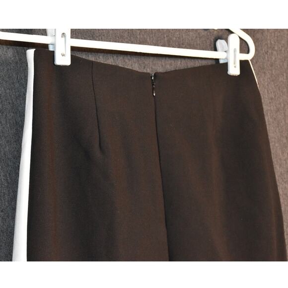 NEW Bebe Women's 6 High Waist Wide Leg Stripe Contrast Trim Pants Black NWT - Picture 2 of 8